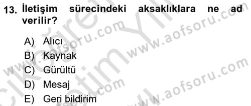Havayolu Pazarlaması Dersi 2020 - 2021 Yılı Yaz Okulu Sınav Soruları 13. Soru