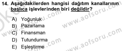 Havayolu Pazarlaması Dersi 2020 - 2021 Yılı Yaz Okulu Sınav Soruları 14. Soru