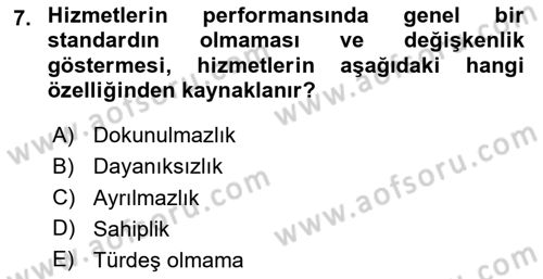 Havayolu Pazarlaması Dersi 2020 - 2021 Yılı Yaz Okulu Sınav Soruları 7. Soru