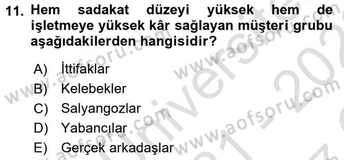 Havayolu Pazarlaması Dersi 2021 - 2022 Yılı Yaz Okulu Sınav Soruları 11. Soru