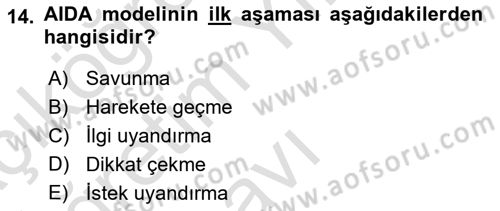 Havayolu Pazarlaması Dersi 2021 - 2022 Yılı Yaz Okulu Sınav Soruları 14. Soru