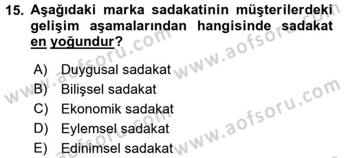 Havayolu Pazarlaması Dersi 2023 - 2024 Yılı (Final) Dönem Sonu Sınavı 15. Soru