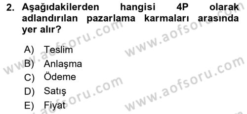 Havayolu Pazarlaması Dersi 2023 - 2024 Yılı (Final) Dönem Sonu Sınavı 2. Soru