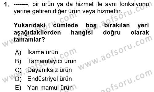 Havayolu Pazarlaması Dersi 2023 - 2024 Yılı Yaz Okulu Sınav Soruları 1. Soru