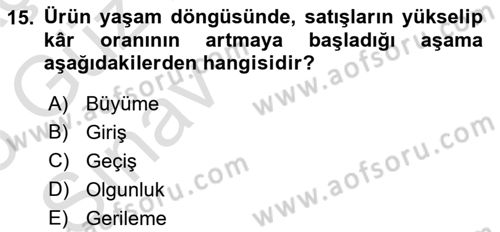 Havayolu Pazarlaması Dersi 2024 - 2025 Yılı (Vize) Ara Sınav Soruları 15. Soru