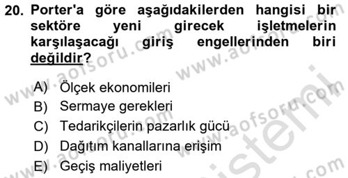 Havayolu Pazarlaması Dersi Ara Sınavı Deneme Sınav Soruları 20. Soru