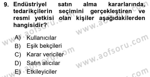 Havayolu Pazarlaması Dersi Ara Sınavı Deneme Sınav Soruları 9. Soru