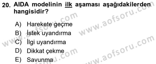 Havayolu Pazarlaması Dersi 2024 - 2025 Yılı (Final) Dönem Sonu Sınav Soruları 20. Soru