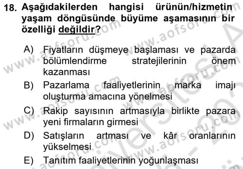 Havayolu Pazarlaması Dersi 2025 - 2026 Yılı (Vize) Ara Sınav Soruları 18. Soru