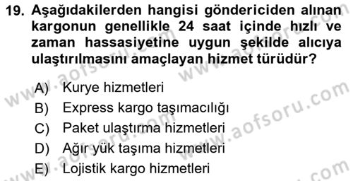 Havayolu Pazarlaması Dersi 2025 - 2026 Yılı (Vize) Ara Sınav Soruları 19. Soru
