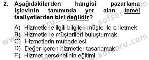 Satış Teknikleri Dersi 2012 - 2013 Yılı (Vize) Ara Sınav Soruları 2. Soru