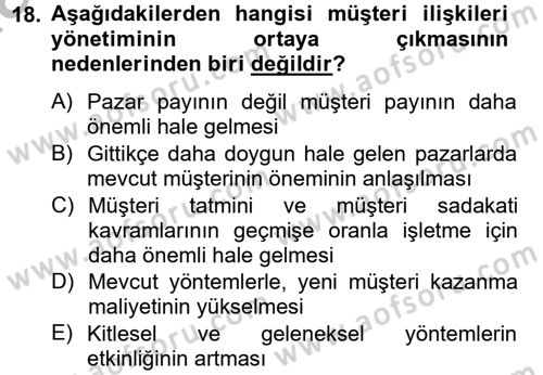 Satış Teknikleri Dersi 2012 - 2013 Yılı (Final) Dönem Sonu Sınav Soruları 18. Soru