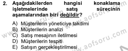 Satış Teknikleri Dersi 2012 - 2013 Yılı (Final) Dönem Sonu Sınav Soruları 2. Soru