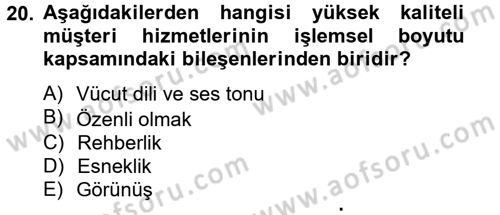 Satış Teknikleri Dersi 2012 - 2013 Yılı (Final) Dönem Sonu Sınav Soruları 20. Soru