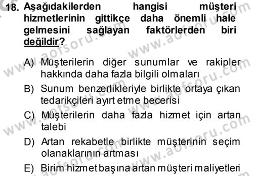 Satış Teknikleri Dersi 2013 - 2014 Yılı (Final) Dönem Sonu Sınav Soruları 18. Soru