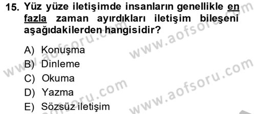 Satış Teknikleri Dersi 2014 - 2015 Yılı (Vize) Ara Sınav Soruları 15. Soru