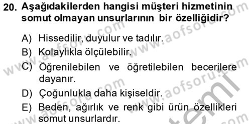 Satış Teknikleri Dersi 2014 - 2015 Yılı (Final) Dönem Sonu Sınav Soruları 20. Soru