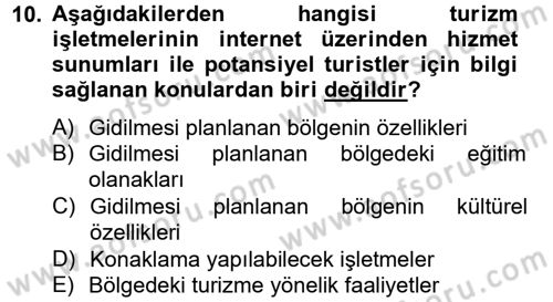 Satış Teknikleri Dersi 2014 - 2015 Yılı Tek Ders Sınav Soruları 10. Soru
