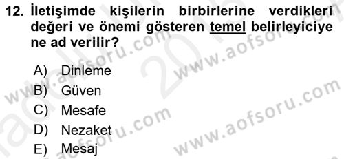 Satış Teknikleri Dersi 2015 - 2016 Yılı (Vize) Ara Sınav Soruları 12. Soru
