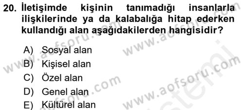 Satış Teknikleri Dersi 2015 - 2016 Yılı (Vize) Ara Sınav Soruları 20. Soru
