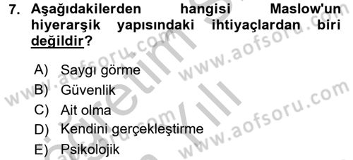 Satış Teknikleri Dersi 2016 - 2017 Yılı 3 Ders Sınav Soruları 7. Soru