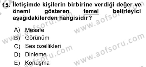 Satış Teknikleri Dersi 2016 - 2017 Yılı (Vize) Ara Sınav Soruları 15. Soru