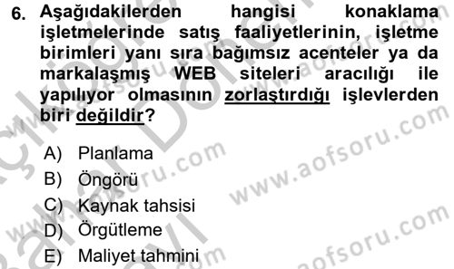 Satış Teknikleri Dersi 2016 - 2017 Yılı (Vize) Ara Sınav Soruları 6. Soru