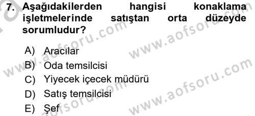 Satış Teknikleri Dersi 2016 - 2017 Yılı (Vize) Ara Sınav Soruları 7. Soru