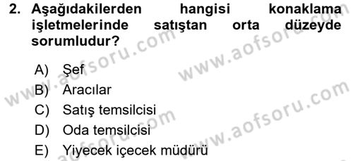 Satış Teknikleri Dersi 2017 - 2018 Yılı 3 Ders Sınav Soruları 2. Soru
