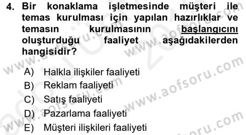 Satış Teknikleri Dersi 2017 - 2018 Yılı 3 Ders Sınav Soruları 4. Soru