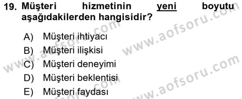 Satış Teknikleri Dersi 2017 - 2018 Yılı (Final) Dönem Sonu Sınav Soruları 19. Soru