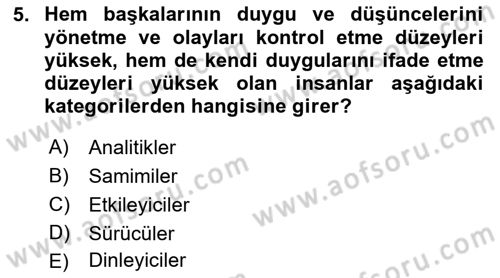 Satış Teknikleri Dersi 2018 - 2019 Yılı 3 Ders Sınav Soruları 5. Soru