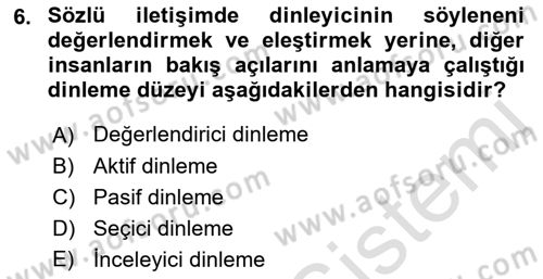 Satış Teknikleri Dersi 2018 - 2019 Yılı 3 Ders Sınav Soruları 6. Soru