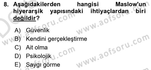 Satış Teknikleri Dersi 2018 - 2019 Yılı 3 Ders Sınav Soruları 8. Soru