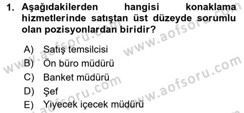Satış Teknikleri Dersi 2018 - 2019 Yılı (Vize) Ara Sınav Soruları 1. Soru