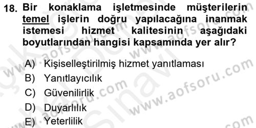 Satış Teknikleri Dersi 2018 - 2019 Yılı (Final) Dönem Sonu Sınav Soruları 18. Soru