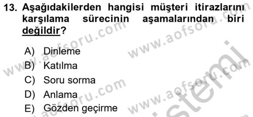 Satış Teknikleri Dersi 2018 - 2019 Yılı Yaz Okulu Sınav Soruları 13. Soru