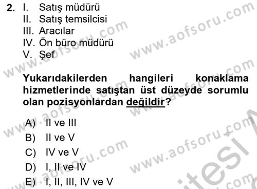 Satış Teknikleri Dersi 2018 - 2019 Yılı Yaz Okulu Sınav Soruları 2. Soru