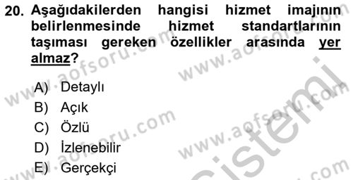 Satış Teknikleri Dersi 2018 - 2019 Yılı Yaz Okulu Sınav Soruları 20. Soru
