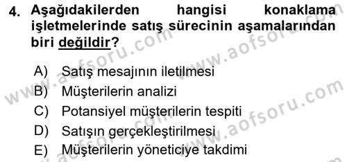 Satış Teknikleri Dersi 2018 - 2019 Yılı Yaz Okulu Sınav Soruları 4. Soru