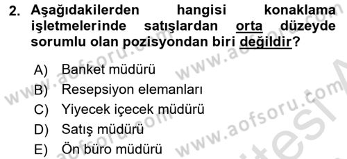 Satış Teknikleri Dersi 2020 - 2021 Yılı Yaz Okulu Sınav Soruları 2. Soru