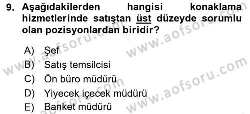 Satış Teknikleri Dersi 2021 - 2022 Yılı (Vize) Ara Sınav Soruları 9. Soru