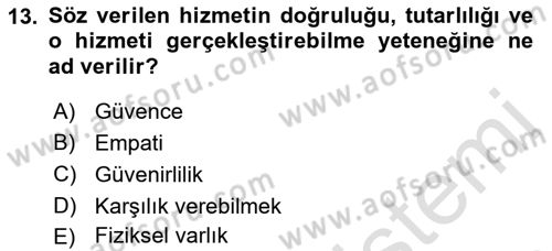 Satış Teknikleri Dersi 2021 - 2022 Yılı (Final) Dönem Sonu Sınav Soruları 13. Soru
