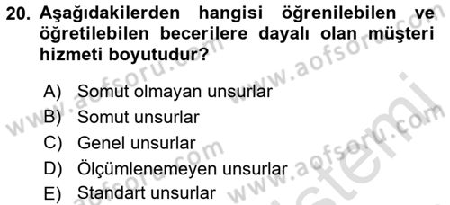 Satış Teknikleri Dersi 2021 - 2022 Yılı (Final) Dönem Sonu Sınav Soruları 20. Soru