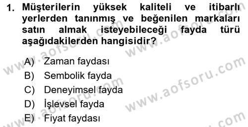 Satış Teknikleri Dersi 2021 - 2022 Yılı Yaz Okulu Sınav Soruları 1. Soru