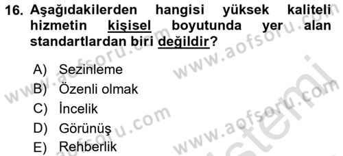 Satış Teknikleri Dersi 2021 - 2022 Yılı Yaz Okulu Sınav Soruları 16. Soru
