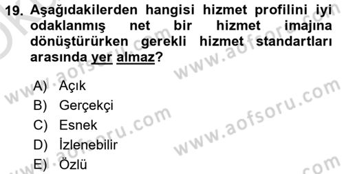 Satış Teknikleri Dersi 2021 - 2022 Yılı Yaz Okulu Sınav Soruları 19. Soru