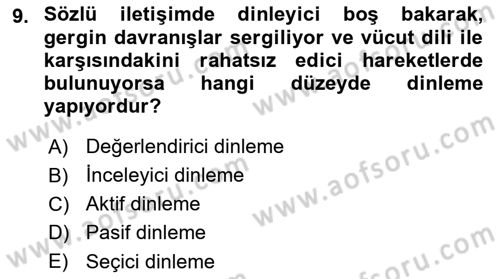 Satış Teknikleri Dersi 2021 - 2022 Yılı Yaz Okulu Sınav Soruları 9. Soru