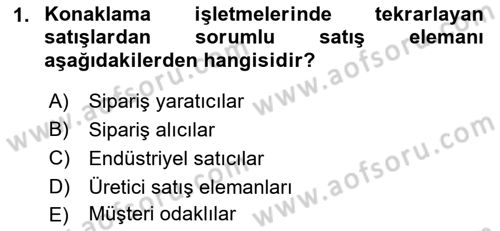 Satış Teknikleri Dersi 2022 - 2023 Yılı Yaz Okulu Sınav Soruları 1. Soru