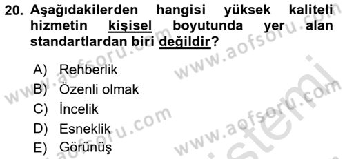 Satış Teknikleri Dersi 2022 - 2023 Yılı Yaz Okulu Sınav Soruları 20. Soru
